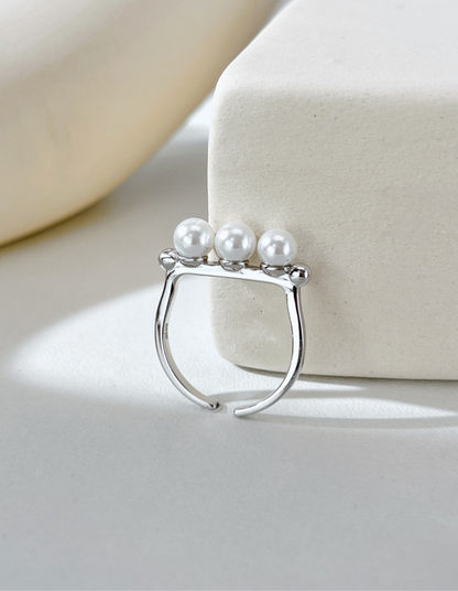 Harmony Trio Pearl Adjustable Ring